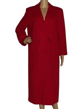 J. Hilary Coat Womens Size 8 Red Long Wool midi vintage